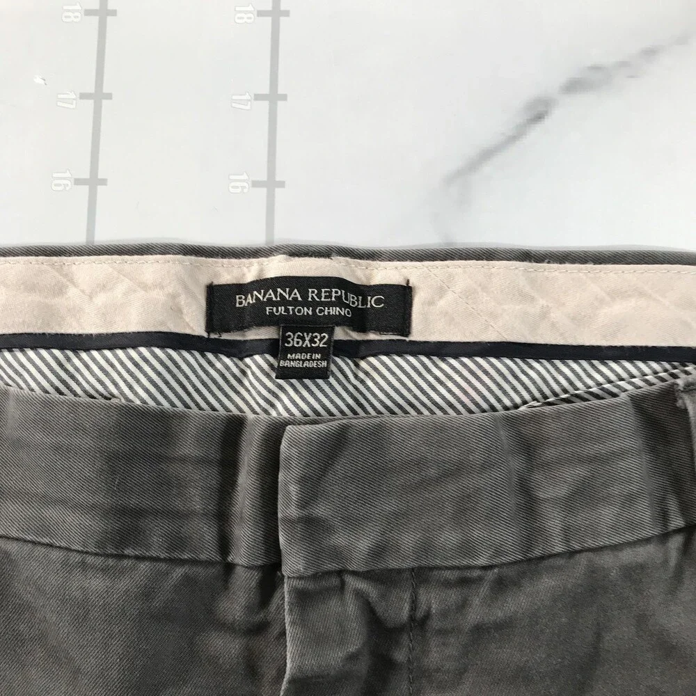 Banana Republic Pants Mens 36x32 Gray Fulton Chino Casual Straight Leg